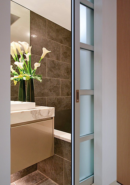 SLIDING DOORS CAN BE RECESSED AND BECOME INVISIBLE